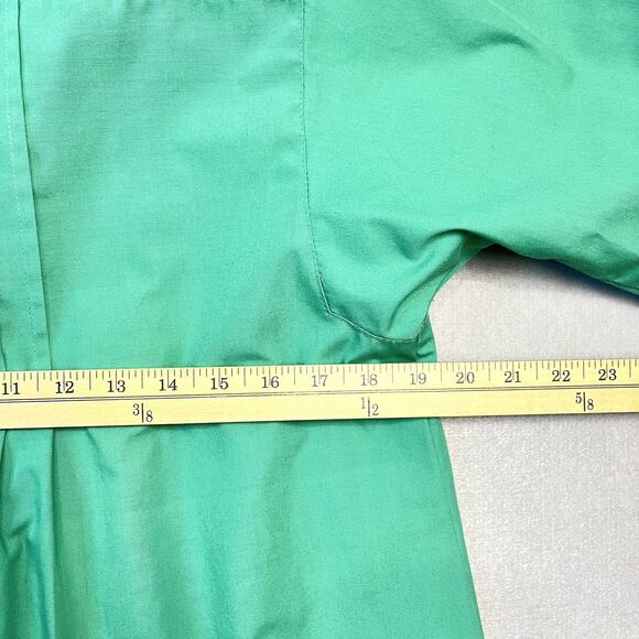 VTG HORCHOW Shirt Dress Womens Sz 14 Green Collared 3/4 Sleeve Button Front 80s - Picture 4 of 7
